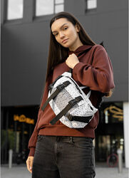 Велика жіноча поясна сумка бананка тканева принт