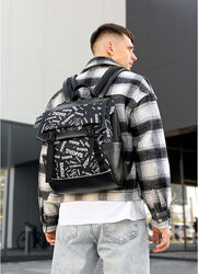 Чоловічий рюкзак принт чорний