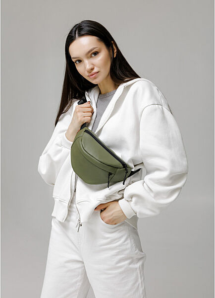Сумка на пояс бананка зелена хакі