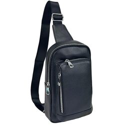 Шкіряний чорний слінг через плече 7250131A