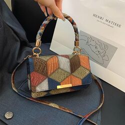 Кросбоді з еко-шкіри з геометричним малюнком 715119230BL