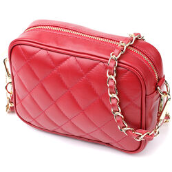 Сумка в ромбы из натуральной кожи 7208381 CA006-01DR dk red Красный