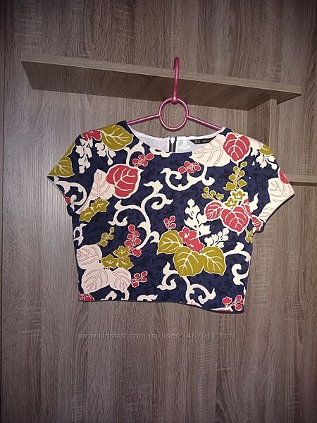 Блуза блузка кофта Zara Basic женская летняя короткая М 46
