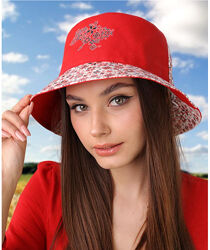 Панама женская летняя красный