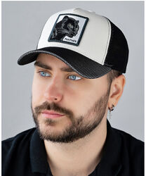 Бейсболка мужская с сеткой вышивкой регулируемый размер 56-59 см