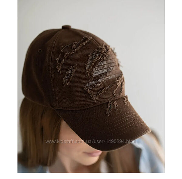 Бейсболка унисекс хлопок шоколад размер 57-58 см