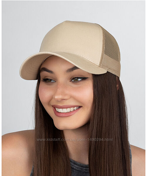 Бейсболка-трекерка женская летняя с сеткой размер 56-59 бежевый