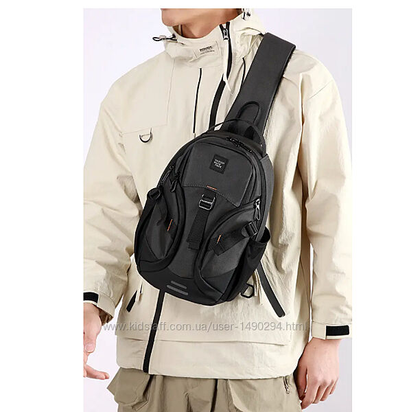 Сумка мужская слинг через плечо черная