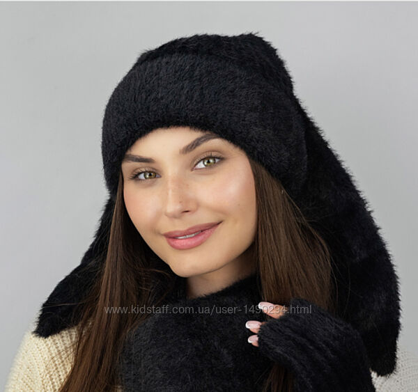 Шапка женская Braxton БанниБини с ушками черный