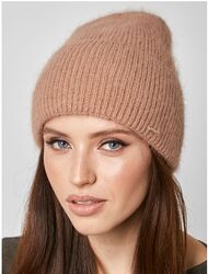 Шапка женская ангоровая зимняя с микрофлисом размер 56-59 см