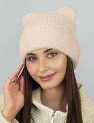 Шапка женская Коди кремовый с ушками размер 56-59