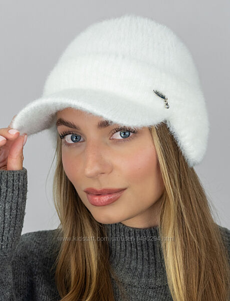 Бейсболка вязаная теплая женская Ирли 56-59