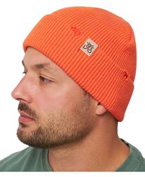Шапка мужская двойная с отворотом Докер оранжевый размер 56-59