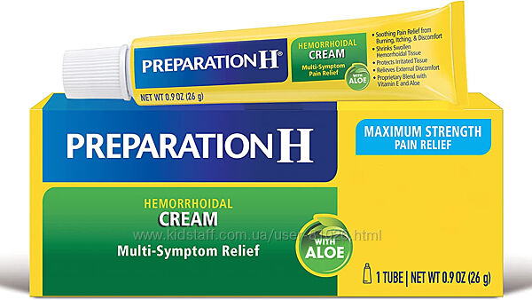 Preparation H 26g Hemorrhoid Cream Aloe Multi-Symptom Relief 0,9oz