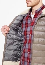 Стеганая мужская куртка с капюшоном авиатор бомбер утепленная куртка