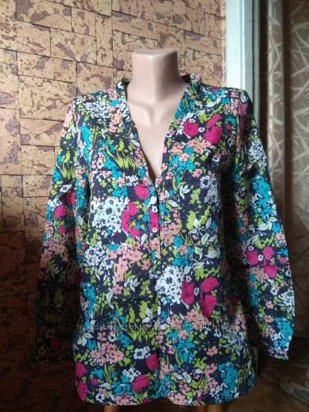 Летняя цветочная блуза, рубашка - Zara basic - 42-44рр.