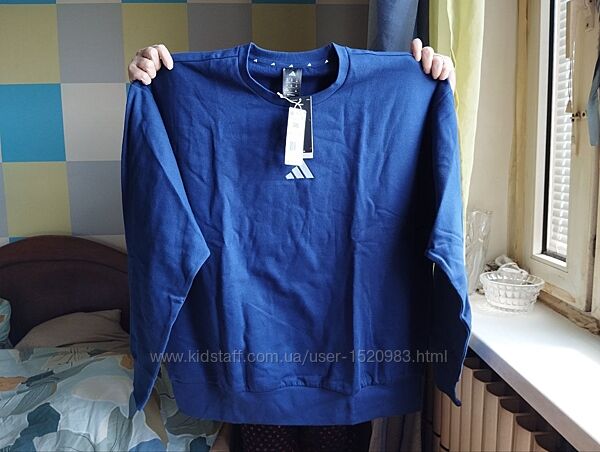 Adidas XXL Оригинал Новая Кофта Свитер Свитшот Коттон Синий