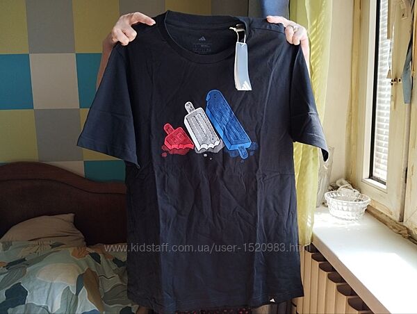 Adidas L Оригинал Новая Футболка США Черная 100 Коттон 2025 год