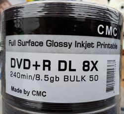 DVDR DL 8. 5Gb CMC чистые двухслойные диски DVD9
