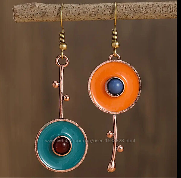 1 пара бохо-стильових сережок асиметричних