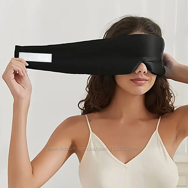 Чорна 100 шовкова повязка для якісного сну