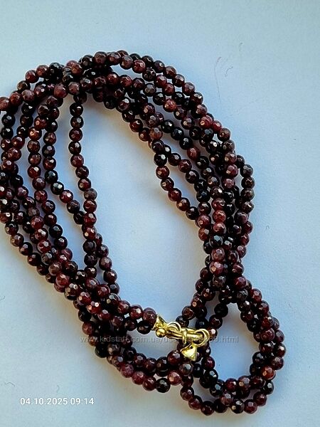 Гранатове 3-х ниткове намисто, 50 см, Італія