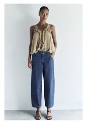 Джинси ZARA S M 36 38 barrel mid rise