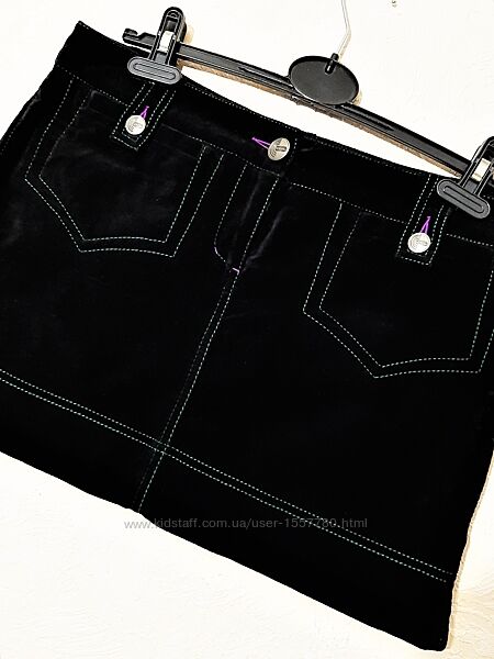 Спідниця чорна бархатна жіноча демі зима оксамитова міні юбка Bcbg Max Azr