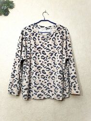 Велюрова кофта жіноча тепла ніжна одяг для дому/сну леопардова біла рожева