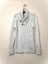 Светр світло-сірий кофта з коміром тепла чоловіча в&acuteязана демі/зима 50-52