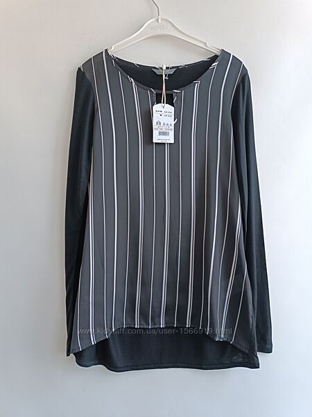 Трикотажна комбінована блуза 42-44 р.