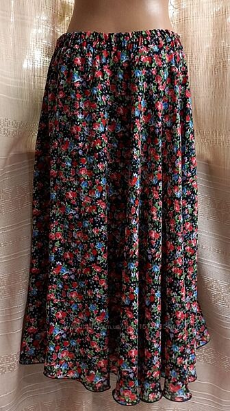Спідниця міді, квітковий принтр.18.
