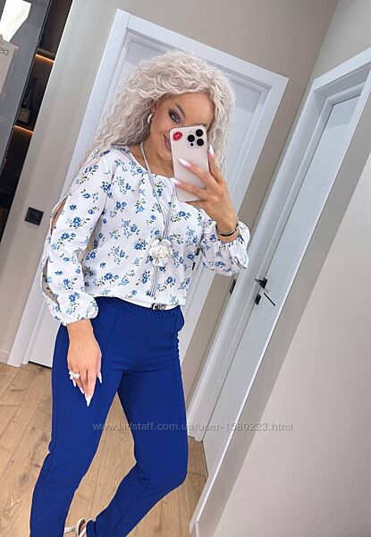 Жіночий костюм батал блузка та брюки зі стрілками від 40 по 58рр асортимент