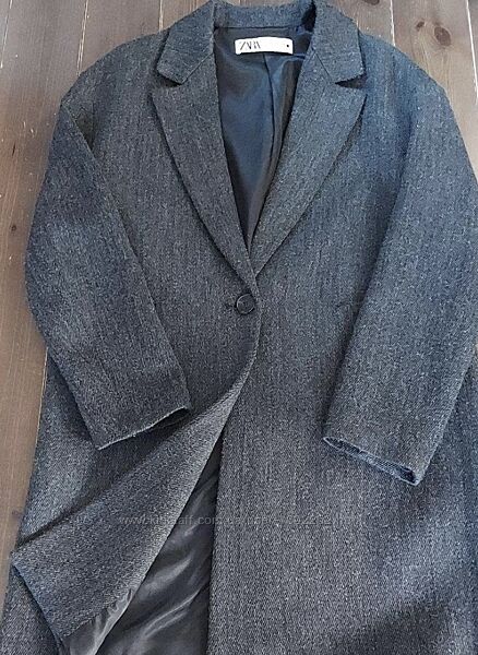 Пальто zara, демісезон, шерсть 