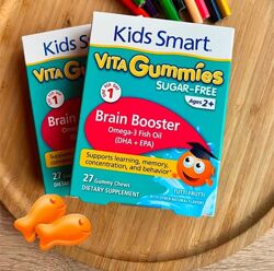 Kids Smart, Vita Gummies, Brain Booster омега дітям від 2 років