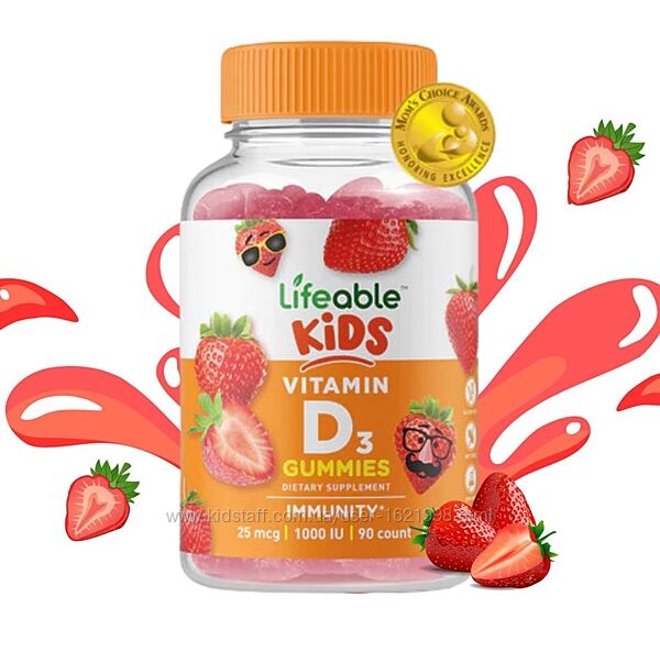 Lifeable жувальні таблетки з вітаміном D3 для дітей