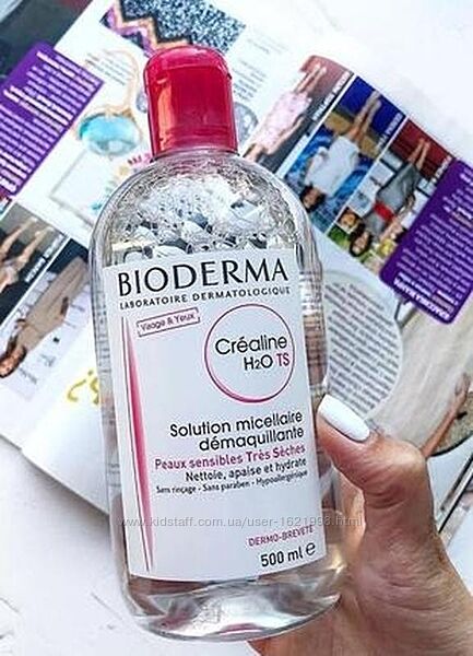 Міцелярна вода біодерма Bioderma Crealine H2O TS дуже суха чутлива шкіра 