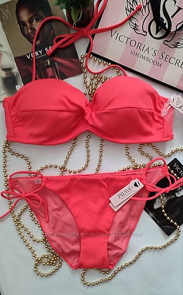 Комплект білизни купальник VICTORIA secret original s m 80b 80c bandeau 
