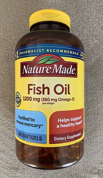 Риб&acuteячий жир омега-3 1200 mg, 300 капсул, США