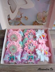 Подарункові набори бантиків для волосся у коробочці