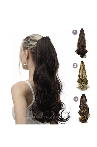 Хвост шиньон на крабе высокое качество волосы волосся якість хвіст парик
