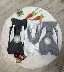 Новорічний костюм білого зайчика сірого зайчика 92-98р на 3 роки
