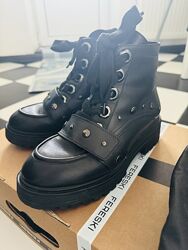 Стильні утеплені шкіряні черевички Fereski, 38 розмір