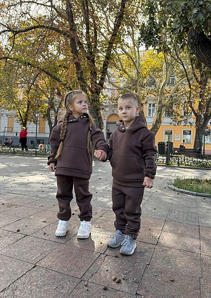 Теплий дитячий спортивний костюм на флісі для хлопчика дівчинки якісний