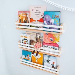 Книжкови полици . Дитячі полици . Набір деревяних поличок 3 шт.