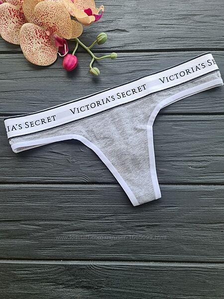 Трусики стрінги лого-резинка вікторія сікрет victorias secret