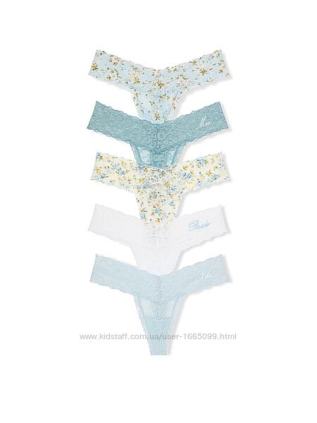 Набір мереживних трусиків стрінги victoria&acutes secret