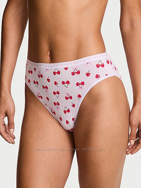 Трусики-сліпи з еластичної бавовни з високим вирізом victorias secret