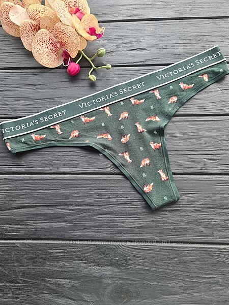 Трусики стрінги з лого вікторія сікрет victorias secret