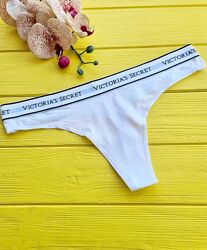 Котонові трусики стрінги з лого вікторія сікрет victorias secret